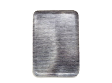 Grey Striped Linen Tray