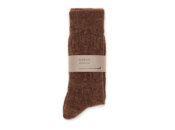 Light Brown Alpaca Cable Socks