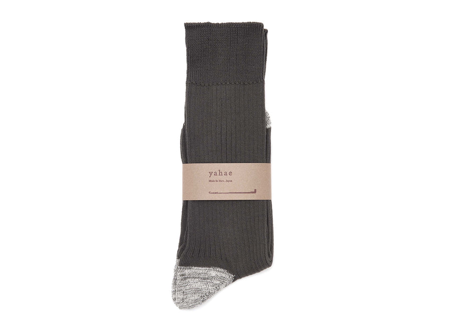 Natural Khaki Cotton Ribbed Socks